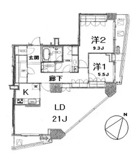 アトラスタワー六本木【11階】の間取り