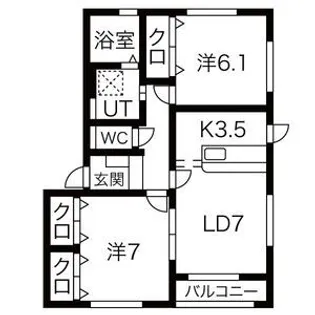 水沢ステーションアベニューII E棟【2階】の間取り