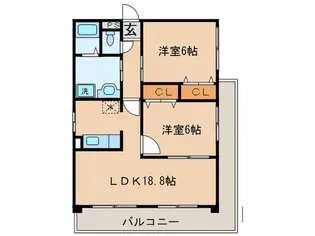 リベルテ砂田橋【2階】の間取り