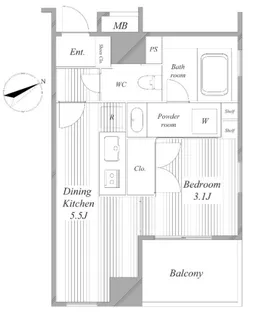 デュオ・スカーラ品川大井【9階】の間取り