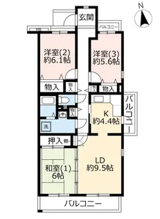 UR千葉ニュータウンアバンドーネ原4番街【1階】の間取り
