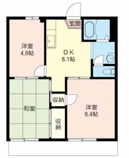 フォーブル富田C棟【2階】の間取り