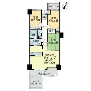 ライオンズヒルズ高知【3階】の間取り