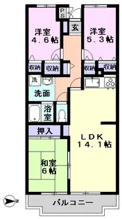 ジュネシオンTAKAHASHI【6階】の間取り