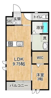 仮)下高津アパート【1階】の間取り
