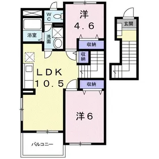 レジデンスヒルC【2階】の間取り