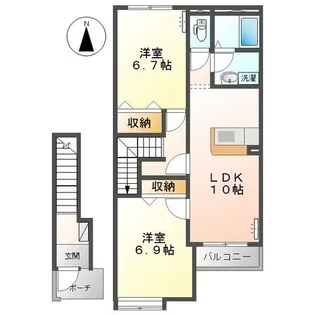 ヴィサージュ 彩【2階】の間取り