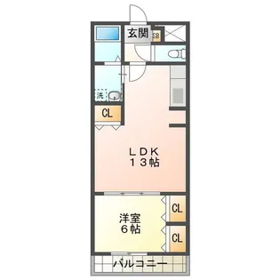 カレン橘【4階】の間取り