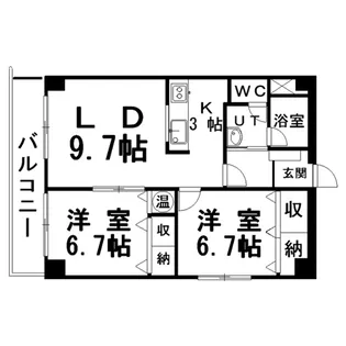 レジデンス黒金【3階】の間取り