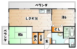 菊ヶ丘ハイツ【1階】の間取り