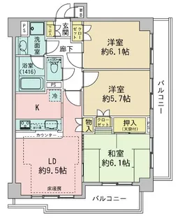 マイキャッスル三鷹台【3階】の間取り