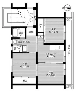 ビレッジハウス上原2号棟【4階】の間取り