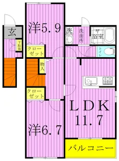 Bird・Vert~バードヴェール~【2階】の間取り