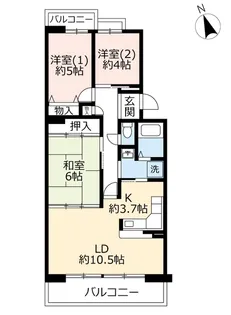 URシティハイツ堺七道【5階】の間取り