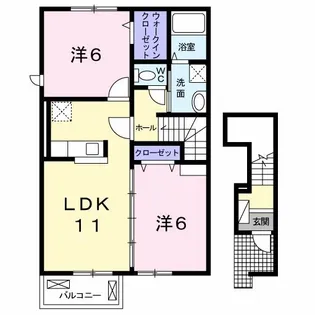 エール湯川A【2階】の間取り