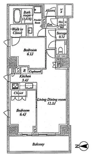 パークホームズ四条河原町【8階】の間取り