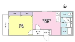 東川フラッツ【1階】の間取り