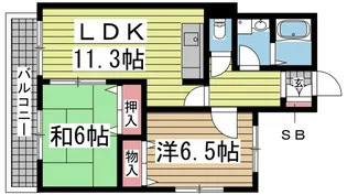 パレシェール霞ヶ丘【2階】の間取り