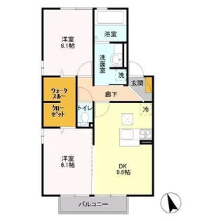 デルソーレ久保台 ABC A棟【1階】の間取り