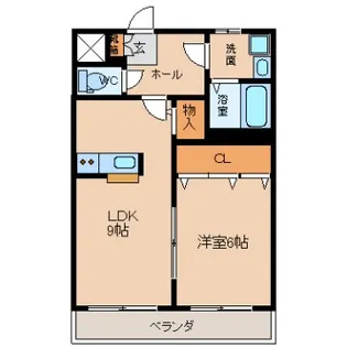 ク・レイン奥田【2階】の間取り