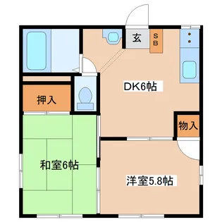 月ヶ丘ハイツ【1階】の間取り