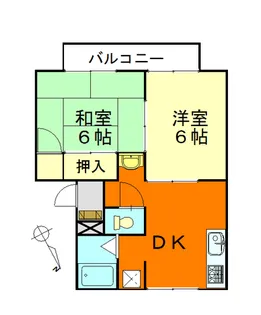 プラザハイツB【1階】の間取り