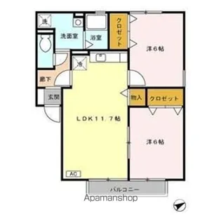 ラフィーヌA・B棟(全室角部屋)【2階】の間取り