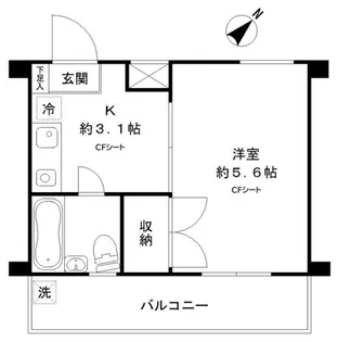 マリーナハウス横浜弐番館【5階】の間取り
