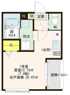 ハーモニーテラス八田III【3階】の間取り