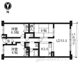 パデシオン新烏丸十条712号室【7階】の間取り