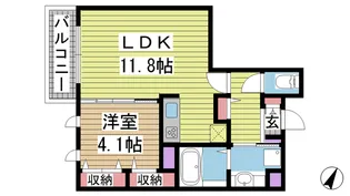 ローズクレール王子公園【2階】の間取り