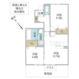 ヴァレンティーナ F【1階】の間取り
