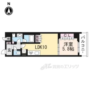 リーガル京都二条城前【3階】の間取り
