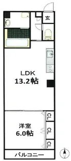 ブラービ南船場【6階】の間取り
