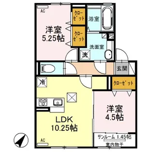 コンフォートレジデンス宮子 A【1階】の間取り