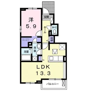 エアフォルク B【1階】の間取り