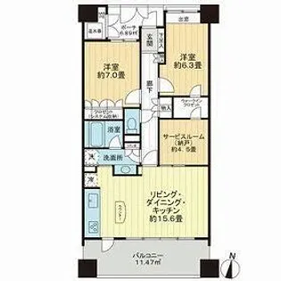 ライオンズタワー仙台青葉【17階】の間取り