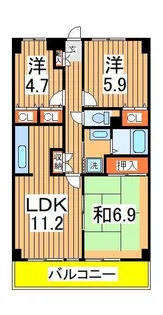 セザンつくし野【3階】の間取り