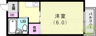 ルエ多聞北棟【1階】の間取り