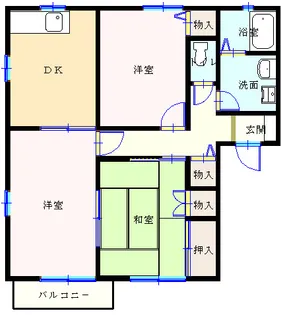 3DKの間取り画像