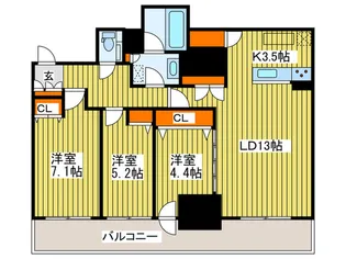 プレミスト札幌ターミナルタワー【4階】の間取り