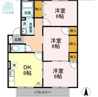 ロイヤルガーデン仲沖F棟【1階】の間取り