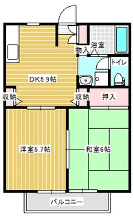 ディアス八乙女【2階】の間取り