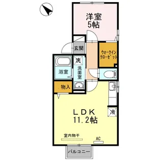 1LDKの間取り画像