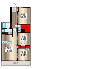 グランカーサ川口青木町公園【6階】の間取り