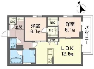 イル・マーレ 積水ハウスオートロックマンション!【2階】の間取り