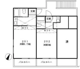 コーポホワイトエリア【2階】の間取り