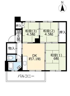 URあけぼの【3階】の間取り