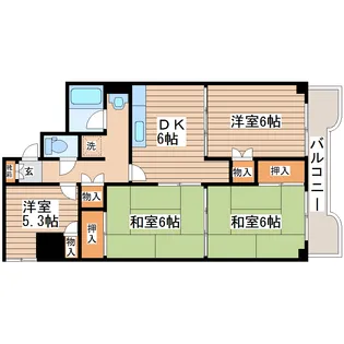 パークハイツ東口【8階】の間取り