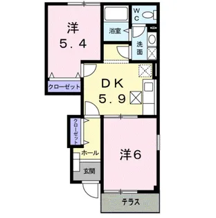 サンハイムJ.F【1階】の間取り